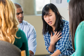 Sozialpsychologie Studenten üben die Therapie im Studium.